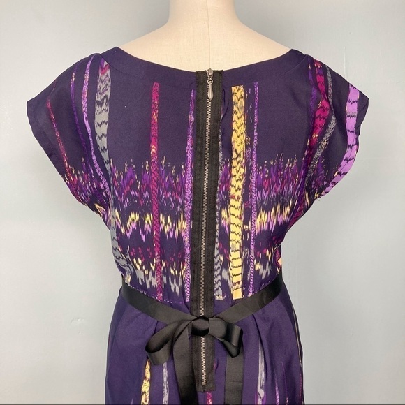 𝅺bebop Cap Sleeve Self Tie Pocket Pleated Dress - Picture 7 of 13